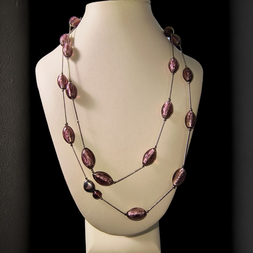 Designer Antica Murrina Venezia Murano Glass Double Length Necklace